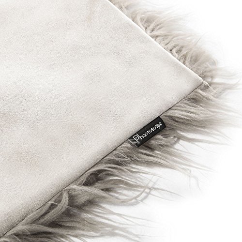 image for PHANTOSCOPE Decorative New Luxury Series Merino Style Beige Fur Throw 