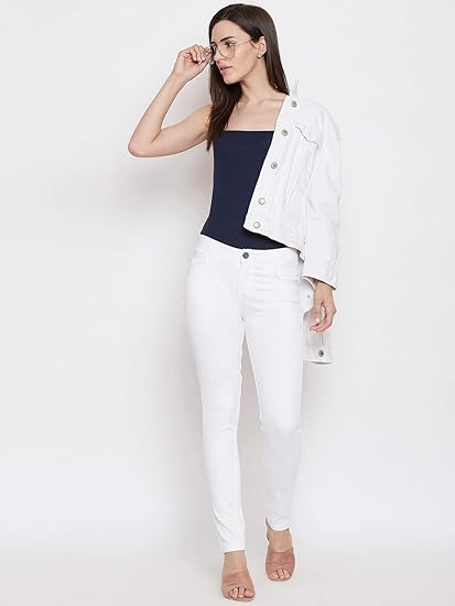white cotton jeans pant