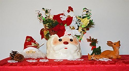 Christmas Floral Arrangement, Centerpiece with Lights, Table Decoration,Jolly Ol' St.Nick, Ready to Ship!