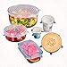 Silicone Stretch Lids , Reusable Durable Bowl Covers BPA Free FDA Approved for Keeping Food Fresh Dishwasher Oven Microwave Freezer Safe, 6-Pack of Various Sizes (White)
