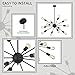 TUDOLIGHT Mid Century 12 Light Chandeliers Modern Pendant Lighting Black Sputnik Kitchen Foyer Dining Room Lighting Vintage Ceiling Light Fixture UL Listed