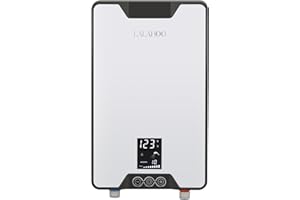 LALAHOO 9kW Tankless Water Heater Electric,240V Instant Hot Water Heater,Self Modulates to Save Energy Use Water Heater Electric with LED Display,White Tankless Water Heater,Water Heater for Shower