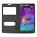 Cadorabo Book Case Compatible with Samsung Galaxy Note 4 in Comet Black - with Magnetic Closure, 2 Viewing Windows and Stand Function - Wallet Etui Cover Pouch PU Leather Flip