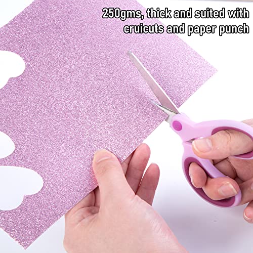 Koogel Glitter Cardstock Paper, 36 Sheets Sparkly Paper A4 Premium Craft Cardstock 18 Colors for Cricut Card Making Paper Crafting Scrapbook 250GSM