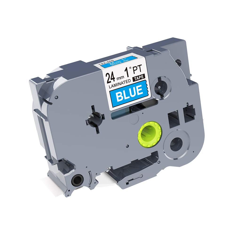 IDIK White on Blue Label Tape TZ555 TZe555 Compatible for Brother P-Touch 24mm 8m