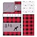 Trend Lab Lumberjack Moose 3 Piece Crib Bedding Set, Gender-Neutral Color Palette, Includes Quilt, Fitted Crib Sheet and Skirt