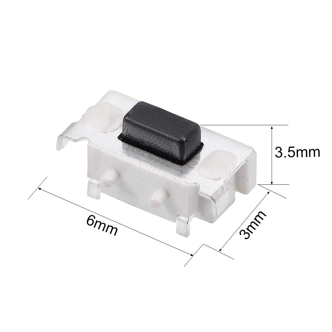 sourcing map 3x6x3.5mm Panel PCB Momentary Tactile Tact Push Button Switch 2 Terminals 20 Pcs, White, 3*6*3.5 20pcs - Image 5