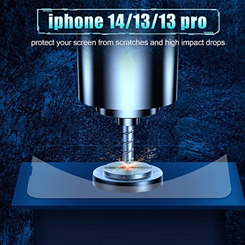 NatuBeau 3 Pack Screen Protector for iPhone 14 / iPhone 13 / iPhone 13 Pro, iPhone 14 Screen Protector Tempered Glass, 6.1 inch, 9H Hardness, Scratch Resistant, Easy Installation, Case Friendly (Compatible with iPhone 13 and iPhone 13 Pro)
