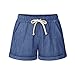 Gooket Women's Elastic Waist Cotton Linen Casual Beach Shorts with Drawstring
