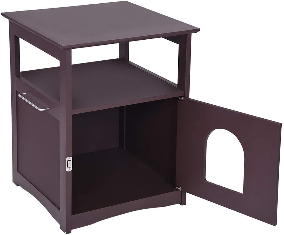 Samoii Pet Washroom Hidden Cat Litter Box Enclosure Furniture Cat House With Storage Nightstand Bedside Table Table Coffee Litter Box Enclosures