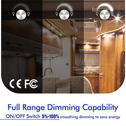 ALOVECO 12 Volt DC Dimmer Switch for LED RV Lights Interior, 524 Volts LED Ceiling Dome Lights