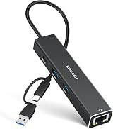 RSHTECH USB C Hub Ethernet Adapter 4-in-1 USB 3.2 10Gbps 1Gbps Network
