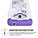 Core Prime Case, Elegant Choise Slim Dual Layer Armor Studded Rhinestone Bling Phone Case Cover with Flower Pattern for Samsung Galaxy Core Prime/Prevail LTE G360 (White+Purple)