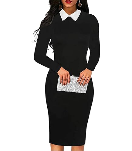 oxiuly Half Sleeve Spring Fall Classic Dark Green Dresses for