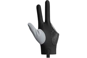 POCHY Unisex Billiard Gloves - 3 Open Finger Cue Sport Gloves for Left or Right Hand - Billiards Accessories