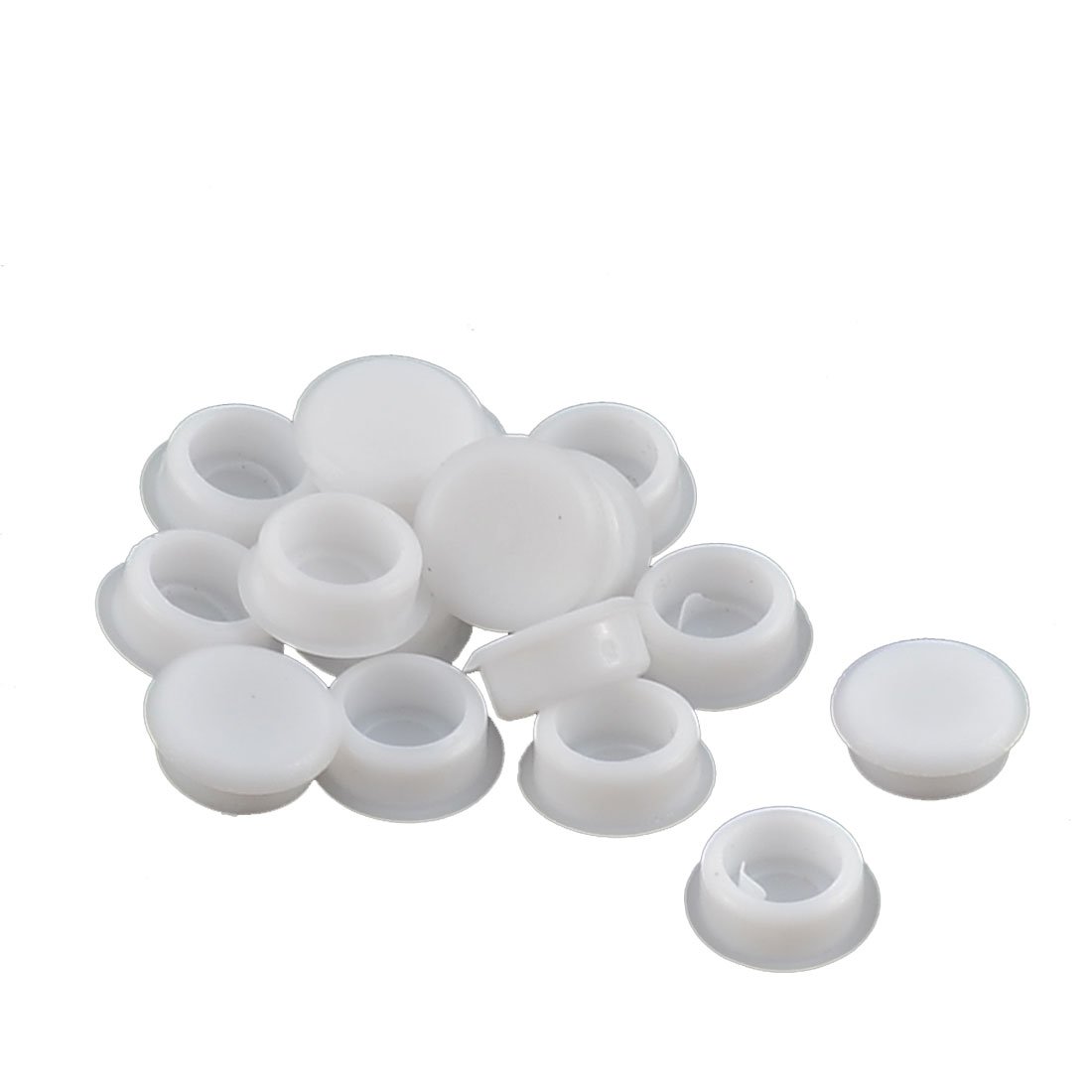 Sourcingmap Plastic Home Round Flush Mount Cable Connector Hole Plugs Covers 8mm 16pcs White