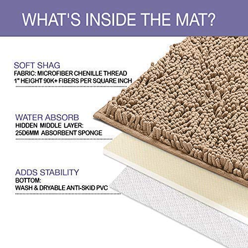 6 LuxUrux+Bathroom+Anti+Slip+Microfiber+Absorbent