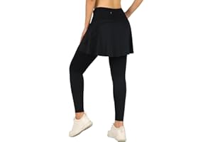 ANIVIVO Skirted Leggings for Women with Pockets, Tennis Yoga Pleated Skirt with Leggings