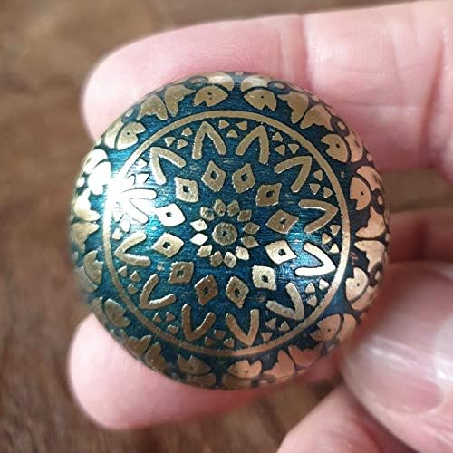 French Furniture Fittings Set of 6 Brass Fish Knobs, Turquoise Kitchen Cabinet Pull knobs, Cupboard, Chest, Furniture - Image 4