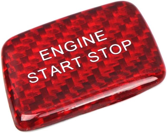 HIGH FLYING for Chevrolet Chevy Camaro 16-19, C7 Corvette 15-19 Carbon Fiber Keyless Engine Start/Stop Dashboard Console Push Button Cover Trim (Red)