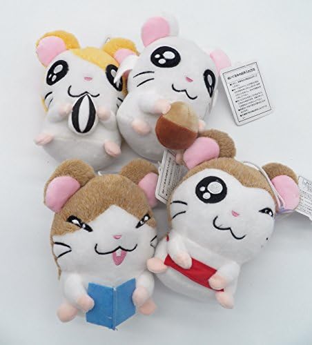4 pcs Hamtaro &amp; the Ham Ham Gang Plush Dolls Set ~ Hamtaro, Bijou, Howdy, Maxwell ~