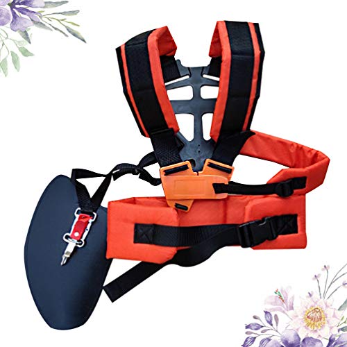 Cabilock Doppel Schultergurt Tragegurt für Motorsense Rasentrimmer Freischneider Rasenmäher Gartenarbeit Zubehör (Orange… – Bild 4