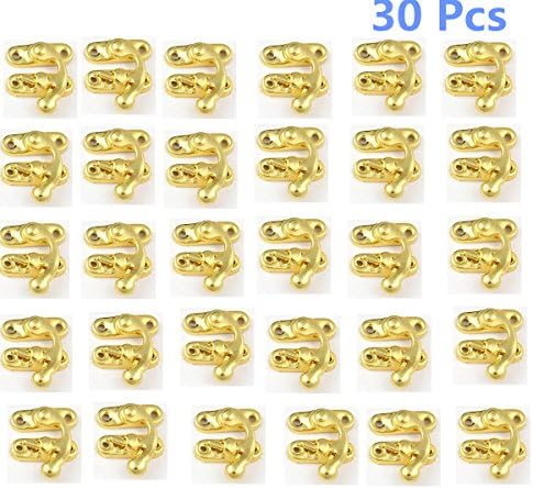 Angelina Selena 30 Pieces Swing Lock Clasp Swing Bag Clasp Lock Box Latch Closure Chest Suitcase Case Swing Hook Clasp (Gold)
