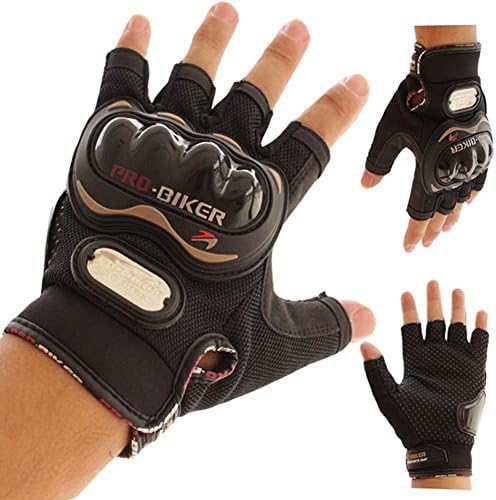 Motorcycle Gloves Pro biker half finger Racing motocross motorbike motocicleta guantes gloves Men Dirt luvas para moto eldiven L (Black, L)