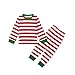 MIOIM Baby Kid Boys Girls 2pcs Christmas Xmas Striped Nightwear Pajamas Set Sleepwear