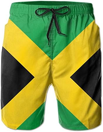 COOA Men's Jamaica Flag Jamaican Pride Quickly Drying Lightweight Fashion Board Shorts Swim Trunks