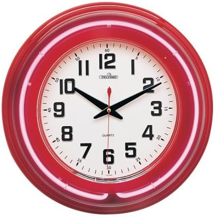 Triple Store Translucent Red Neon Wall Clock