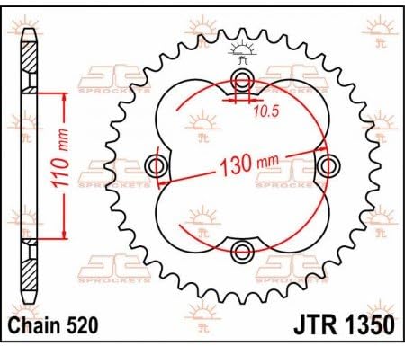 Pieces Motos AGPL Honda TRX 250-300-400-450-couronne 37 Teeth acier-jtr1350.37