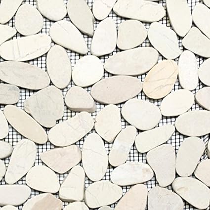 Ciottoli Affettato A Tinta Unita Bianco 5 7 Sassi Di Fiume Fiume Ciottoli Di Pietra Mosaico Amazon It Fai Da Te
