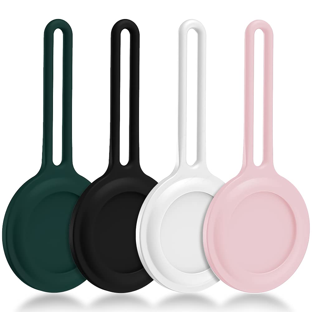 LucBuy 4 PCS Case for tags Key Finder, Soft Silicone Protective Case with Loop for tag,Portable Lightweight Bumper Holder,Anti-Scratch Tracker Cover Compatible with tag,for Bag Key Pet Dog