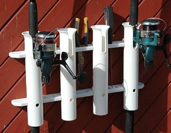 thumbnail image 2 of 3-Tube Plastic Fishing Rod Holder Rack For Boat, RV, Car, Or Kayak – With Tools Slot 2 of 3