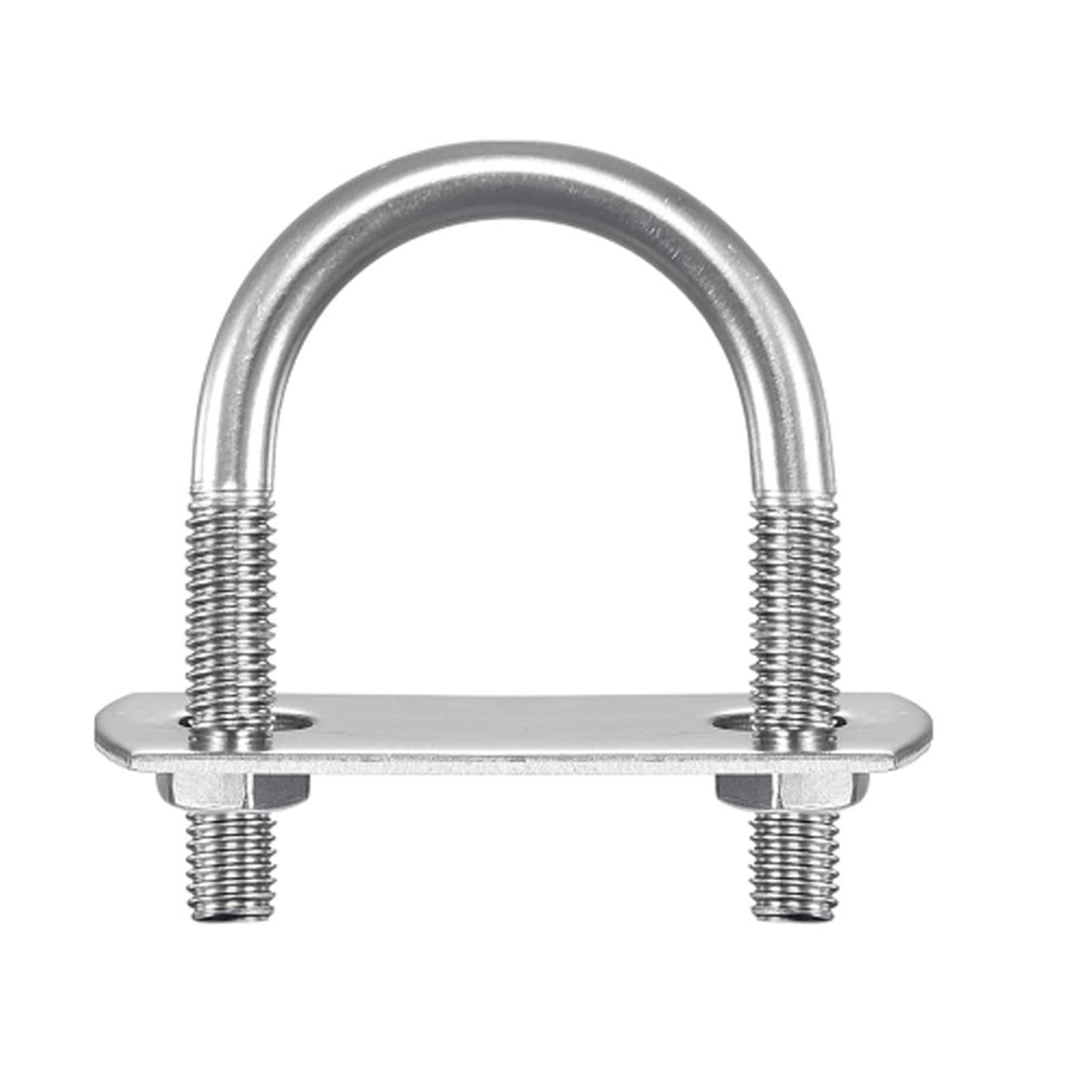 TA-VIGOR 2 sets M6 Round U-Bolts, 27mm Inner Width 47mm Length 304 Stainless Steel U-Bolts with Nut, Plate, Washer for Attaching Piping Conduit Cable Tube Brackets Boat Trailer