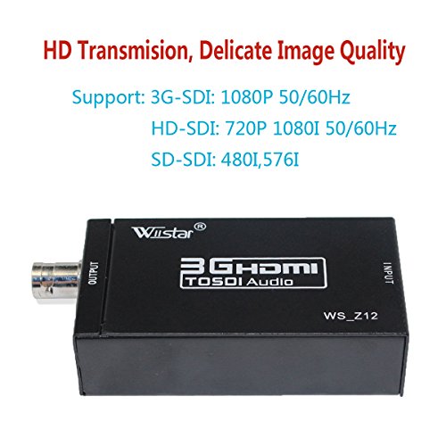 HDMI to SDI Converter HDMI to BNC Audio Video Adapter Mini 3G 1080P Support SD HD 3G-SDI with Power Supply - Thumbnail 2