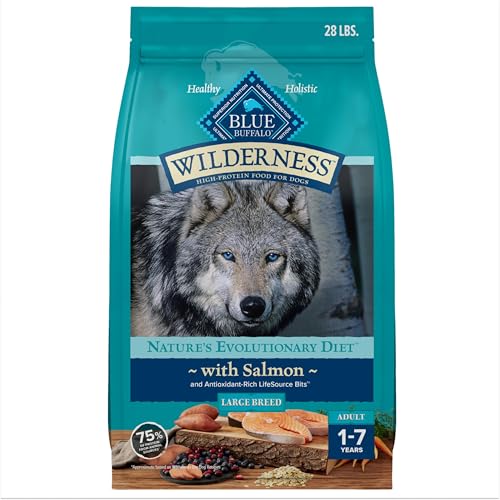 Blue Buffalo Wilderness Salmon Large Breed Adult Dry Dog Food with Wholesome Gr…
