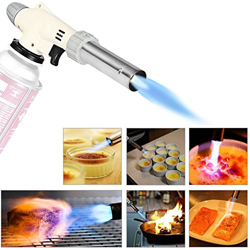 Ezyoutdoor Fully Automatic Electronic Flame Gun Ignition Gas Torch Flame Gun Fire Lighter Butane Burners Gas Adapter Torch Lighter Outdoor Stove Hiking Camping Equipment