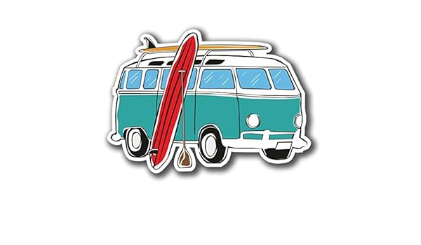 2 x 30cm/300 mm Autocaravana Surf Surfer Etiqueta autoadhesiva de ...
