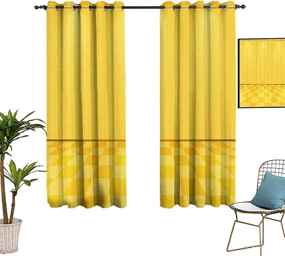 Amazon.com: Yellow Decor Window Curtains Blackout Drapes Shades of