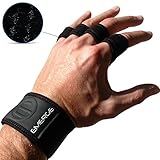 PULL UP FITNESS GRIPS - Strong Hand Protectors With Wrist Brace - Comfortable Grips For Gymnastics And WOD Cross Training - Better Than Weight Lifting Gloves Or Pads - 100% Emerge Guarantee