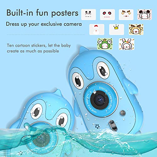 LUOSI Kids Diving Digital Camera 3M | Waterproof Video Camera | Anti-Drop Selfie Camcorder 2.4 inch HD Screen | Gift and Toy for Children Age 4 to 12 Include Soft Silicone Case (Blue)