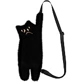 Hawgiman Plush Cat Crossbody Bag for Women - Unique Novelty Cute Animal Purse Shoulder Bag, Ideal Christmas Birthday Gift