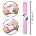 Pawliss 24 Pack Unicorn Slap Bracelets Wristband Backpack Clips, Birthday Party Favors Supplies for Kids Girls, Rubber Band Keychains Classroom Toys Prizes Gifts