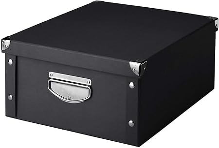 Zeller 17928 Caja de almacenaje de cartón Negro (Schwarz) 40 x 33 x 17 cm: Amazon.es: Hogar