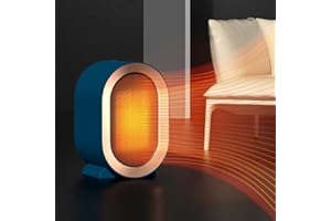 Space heater (for indoor use) - Portable heater with energy saving mode,overheat and tip over protection, indoor heater (blue