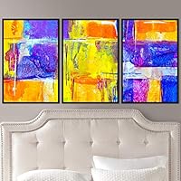 3 Piece Framed Canvas Wall Art Abstract Colorful Pictures Canvas Prints Home Artwork Decoration for Living Room,Bedroom - 16