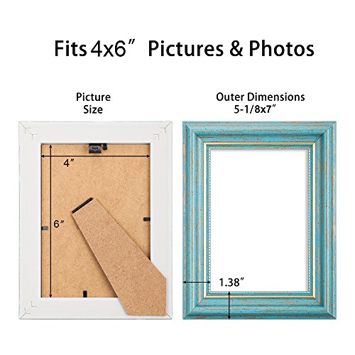 Msicyness 4x6 Picture Frame for Wall Mounting 2 Pack Roma Green Photo Frames with Mat Decor for Standing TableTop Display - Thumbnail 3