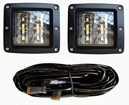 2pcs 48W LED work lights LED cube lights LED Pods Fog Lights Driving Light with harness for jeep toyota Truck UTV ATV Off-Road SUV Boat 4x4 wrangler jk jku